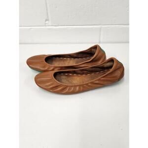 Tieks By Gavrieli Chestnut Brown Leather Foldable Ballet Flats, Size 10, Comfort